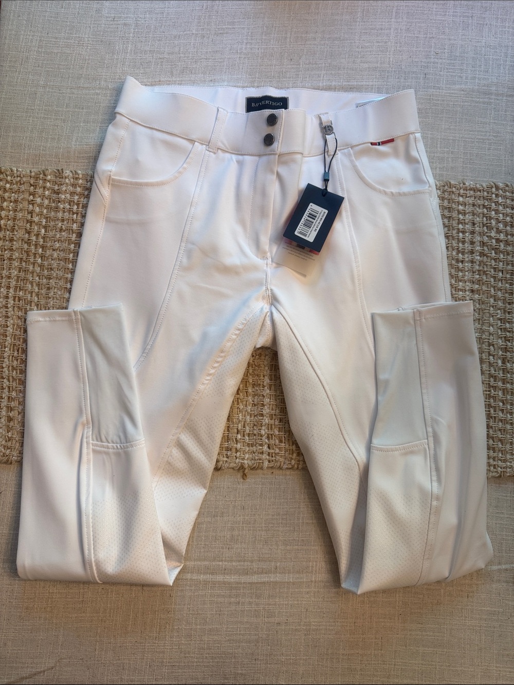 B Vertigo Full Seat Davina Mid Rise White Breeches